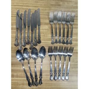 Vintage Old Company Plate 22 Pieces Spoons Forks Knives Silver plate